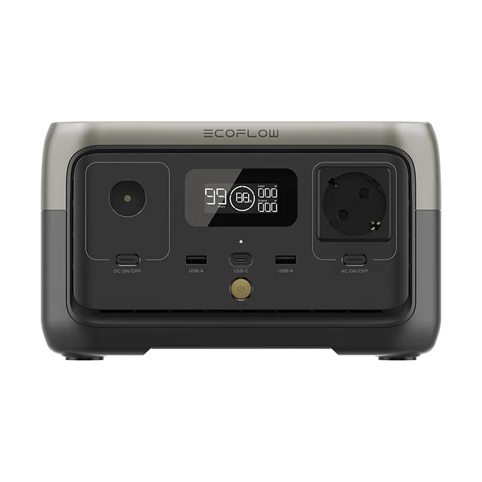 תחנת כח ניידת ECOFLOW EFR600-2 דגם חדש LIFEPO4 קיבולת 0.256Kwh -הספק 0.3-06KW טעינה מהירה