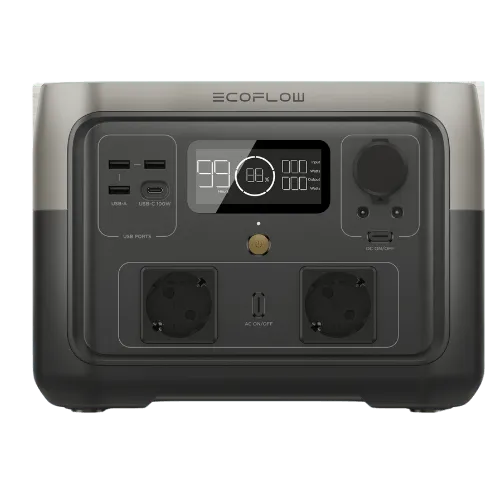 תחנת כח ניידת 2 ECOFLOW RIVER MAX דגם חדש LIFEPO4 קיבולת 0.512Kwh -הספק 0.5-1KW טעינה מהירה