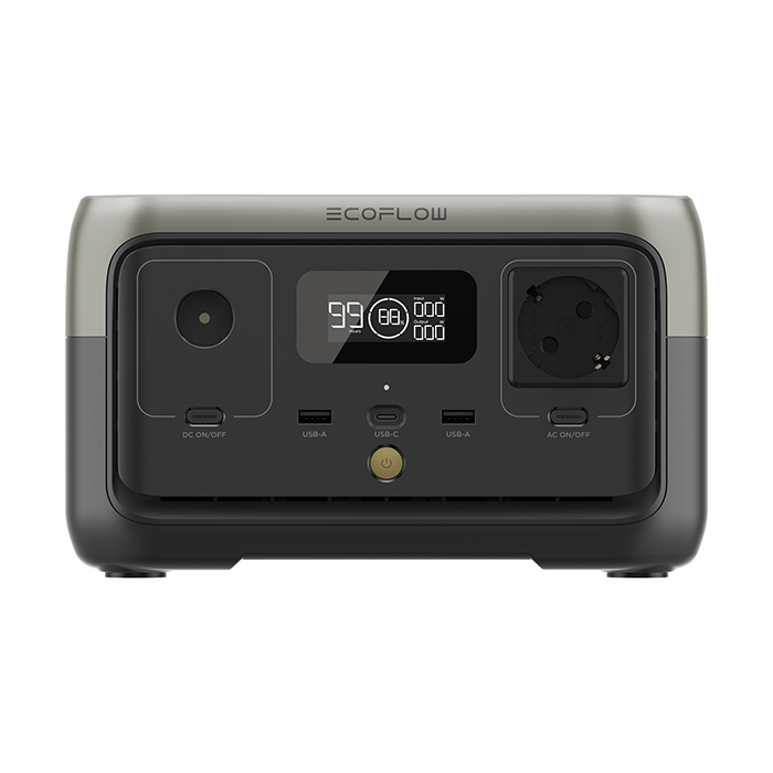 תחנת כח ניידת ECOFLOW EFR600-2 דגם חדש LIFEPO4 קיבולת 0.256Kwh -הספק 0.3-06KW טעינה מהירה